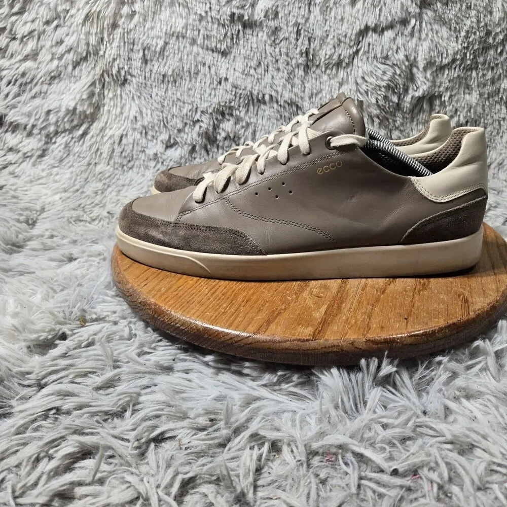 ECCO Shoes Mens 46 Brown Leather Lace Up Casual Comfort Walking Sneakers Size 12